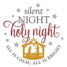 silent night round sign