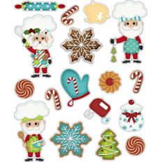 santas kitchen christmas stickers