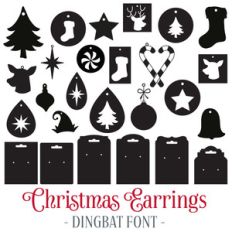 christmas earrings dingbat font