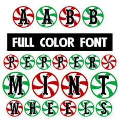 peppermint wheels color font
