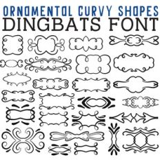 cg ornamental curvy shapes dingbats