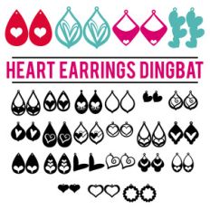 heart earrings dingbat font