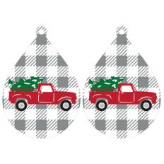 buffalo plaid truck earrings
