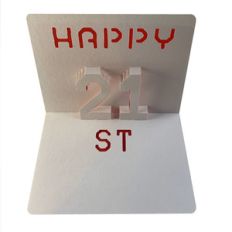 happy 21st popup card