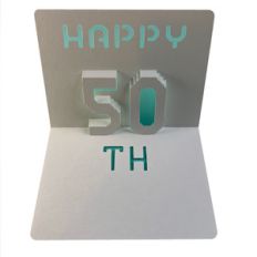 happy 50th popup card