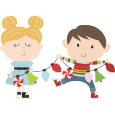 girl and boy decorating
