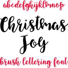 christmas joy brush lettering font