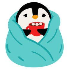 penguin with hotchocolate