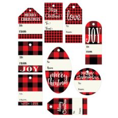 buffalo plaid christmas tags