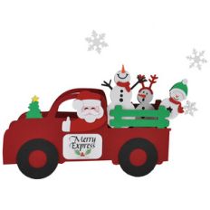 3d merry express snow family tree truck