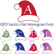 qfd santa’s hat monogram font
