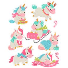 christmas unicorn stickers