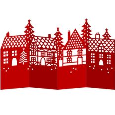 christmas village accordion card