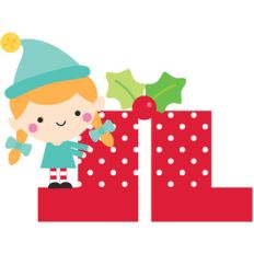 elf girl in present