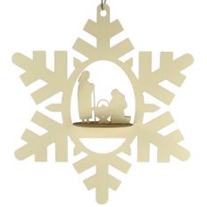 nativity snowflake 3d oval hanging ornament