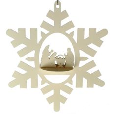wise men nativity snowflake 3d oval hanging ornament