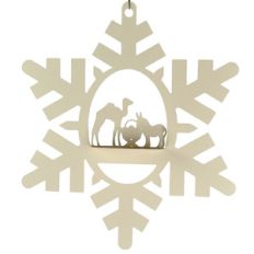 camel and donkey nativity snowflake 3d oval hanging ornament