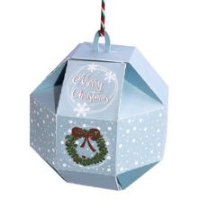 christmas ornament gift box with wreath