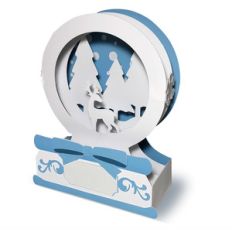 winter scene snow globe box card