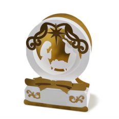 nativity scene snow globe box card