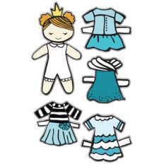 princess winter paper doll set