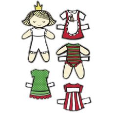 princess christmas paper doll set