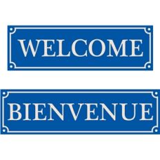 welcome bienvenue sign
