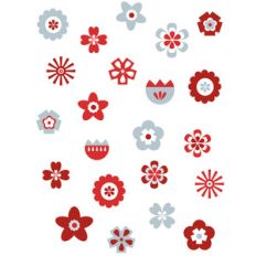 scandinavian flower stickers