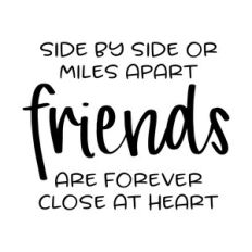side by side or miles apart - friends