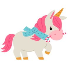 unicorn with candy cane