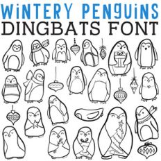 cg wintery penguins dingbats