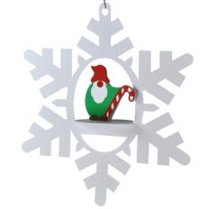 christmas gnome snowflake hanging ornament