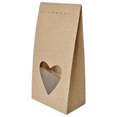 self standing bag with heart window