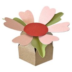 flower with heart petals treat pouch