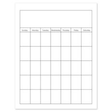 blank calendar 8.5 x 11