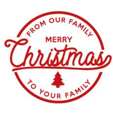 our family merry christmas label and tag