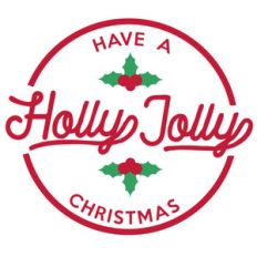 holly jolly christmas label and tag