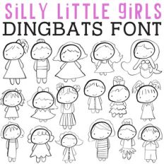 cg silly little girls dingbats