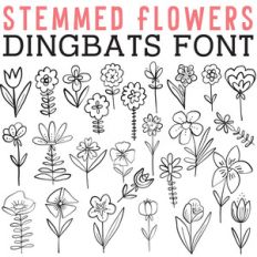 cg stemmed flowers dingbats