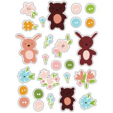 cg sweet bunny and bear stickers