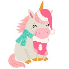 unicorn with christmas stocking