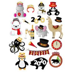 new year critter stickers