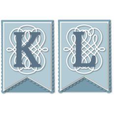 pennant flourish card letters k l
