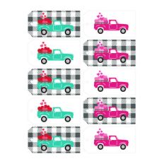 hearts truck print and cut tags