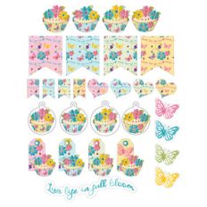 all occasion floral cupcake tags and stickers