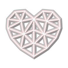 4 layers poly heart