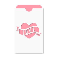 heart ribbon pocket card