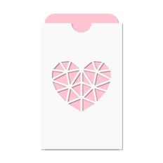 geometric heart pocket card