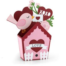 box card valentine birdhouse