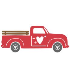 red truck arrow heart